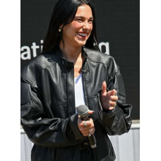 Dua Lipa Goodwood Festival Leather Jacket